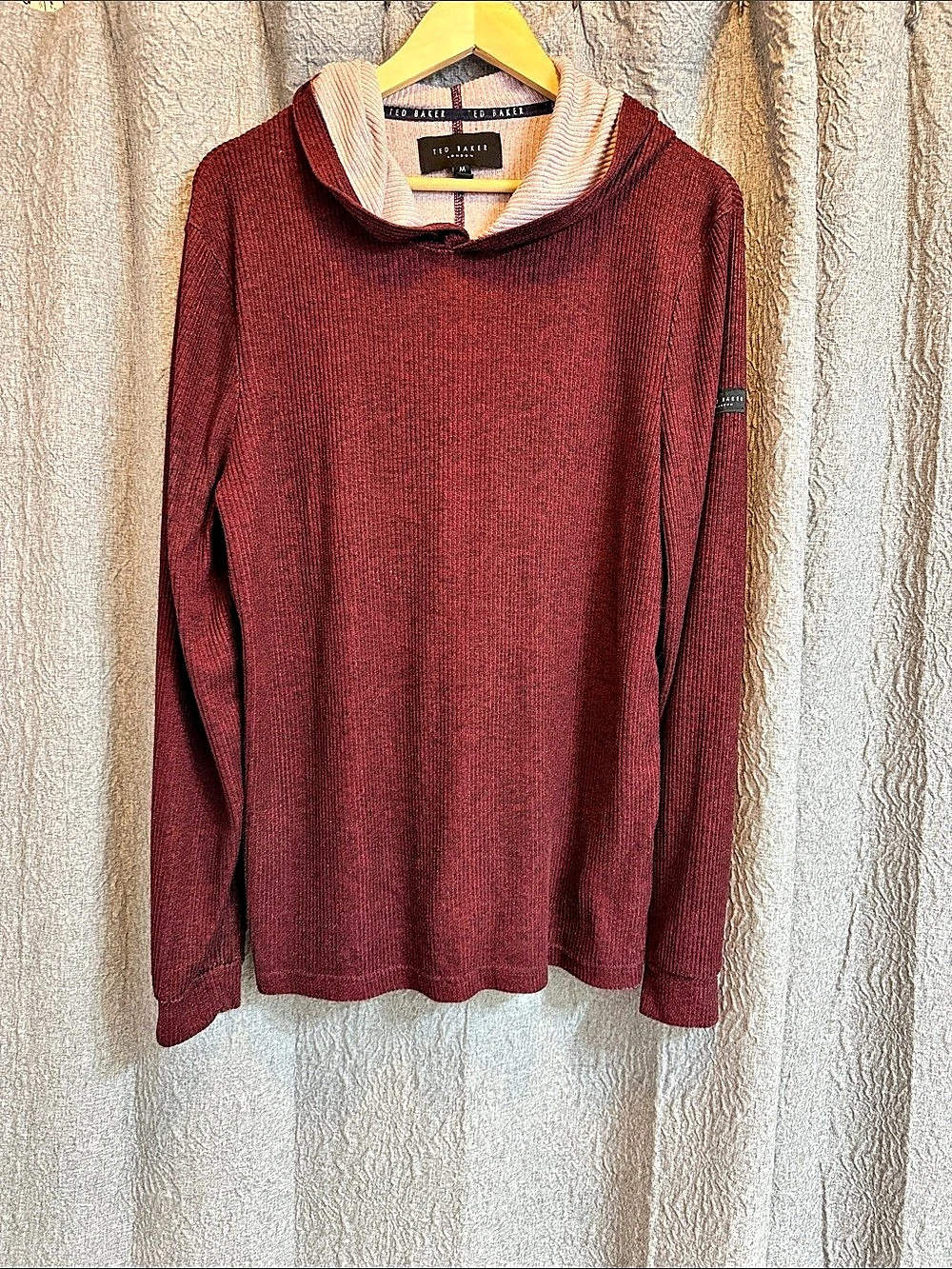 Ted Baker Cowl Neck Sweater in Burgundy Size Medium